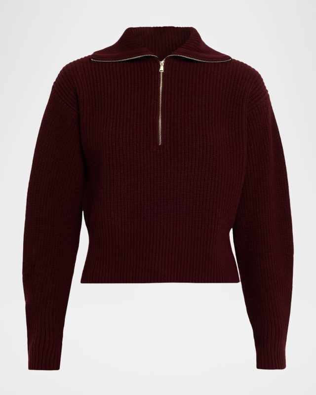 Wool-Cashmere Quarter-Zip Sweat